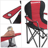 NNEDSZ Folding Camping Chair with Bottle Holder Red and Black