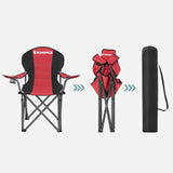 NNEDSZ Folding Camping Chair with Bottle Holder Red and Black