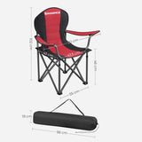 NNEDSZ Folding Camping Chair with Bottle Holder Red and Black