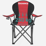 NNEDSZ Folding Camping Chair with Bottle Holder Red and Black