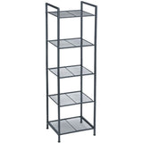 NNEDSZ Bathroom Shelf 5-Tier Storage Rack with Adjustable Shelf Black
