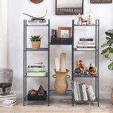 NNEDSZ Bathroom Shelf 5-Tier Storage Rack with Adjustable Shelf Black