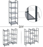 NNEDSZ Bathroom Shelf 5-Tier Storage Rack with Adjustable Shelf Black