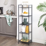 NNEDSZ Bathroom Shelf 5-Tier Storage Rack with Adjustable Shelf Black