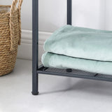 NNEDSZ Bathroom Shelf 5-Tier Storage Rack with Adjustable Shelf Black