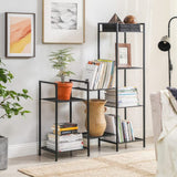 NNEDSZ Bathroom Shelf 5-Tier Storage Rack with Adjustable Shelf Black