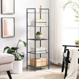 NNEDSZ Bathroom Shelf 5-Tier Storage Rack with Adjustable Shelf Black
