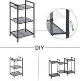 NNEDSZ Bathroom Shelf 3-Tier Storage Rack with Adjustable Shelf Black