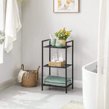 NNEDSZ Bathroom Shelf 3-Tier Storage Rack with Adjustable Shelf Black