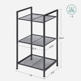 NNEDSZ Bathroom Shelf 3-Tier Storage Rack with Adjustable Shelf Black