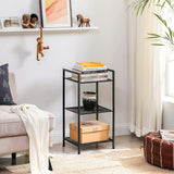 NNEDSZ Bathroom Shelf 3-Tier Storage Rack with Adjustable Shelf Black