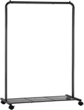 NNEDSZ Clothes Rack with Wheels Sturdy Steel Frame Black