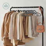 NNEDSZ Clothes Rack with Wheels Sturdy Steel Frame Black