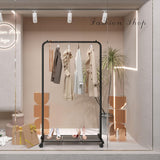 NNEDSZ Clothes Rack with Wheels Sturdy Steel Frame Black