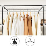 NNEDSZ 150cm Portable Closet Organizer, Wardrobe with Shelves and Cover Gray