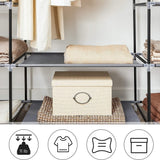 NNEDSZ 150cm Portable Closet Organizer, Wardrobe with Shelves and Cover Gray
