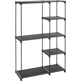 NNEDSZ Portable Closet Wardrobe with 2 Hanging Rods Black