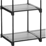 NNEDSZ Portable Closet Wardrobe with 2 Hanging Rods Black
