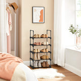 NNEDSZ 5 Tier Metal Shoe Rack for 10 Pairs of Shoes Black