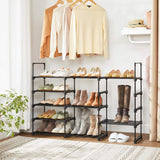 NNEDSZ 5 Tier Metal Shoe Rack for 10 Pairs of Shoes Black
