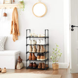 NNEDSZ 5 Tier Metal Shoe Rack for 10 Pairs of Shoes Black