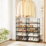 NNEDSZ 5 Tier Metal Shoe Rack for 10 Pairs of Shoes Black