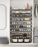 NNEDSZ 10 Tier Metal Shoe Rack for 50 Pairs Non-Woven Fabric Shelves Black