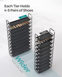 NNEDSZ 10 Tier Metal Shoe Rack for 50 Pairs Non-Woven Fabric Shelves Black