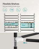 NNEDSZ 10 Tier Metal Shoe Rack for 50 Pairs Non-Woven Fabric Shelves Black