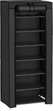 NNEDSZ 7 Tier Shoe Rack for 14-20 Pairs of Shoes Nonwoven Fabric Cover Black