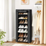 NNEDSZ 7 Tier Shoe Rack for 14-20 Pairs of Shoes Nonwoven Fabric Cover Black