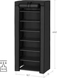NNEDSZ 7 Tier Shoe Rack for 14-20 Pairs of Shoes Nonwoven Fabric Cover Black