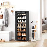 NNEDSZ 7 Tier Shoe Rack for 14-20 Pairs of Shoes Nonwoven Fabric Cover Black
