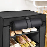 NNEDSZ 7 Tier Shoe Rack for 14-20 Pairs of Shoes Nonwoven Fabric Cover Black