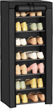 NNEDSZ 7 Tier Shoe Rack for 14-20 Pairs of Shoes Nonwoven Fabric Cover Black