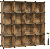NNEDSZ Set of 16 Plastic Cube Storage Organizer Rustic Brown