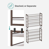 NNEDSZ 8-Tier Shoe Rack Storage 32 pairs with Adjustable Shelves Bronze