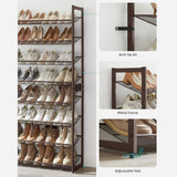 NNEDSZ 8-Tier Shoe Rack Storage 32 pairs with Adjustable Shelves Bronze