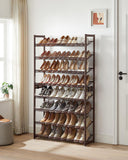 NNEDSZ 8-Tier Shoe Rack Storage 32 pairs with Adjustable Shelves Bronze