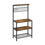 NNEDSZ Industrial Kitchen Baker's Rack Kitchen Unit with Storage Shelves Rustic Brown