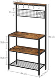 NNEDSZ Industrial Kitchen Baker's Rack Kitchen Unit with Storage Shelves Rustic Brown