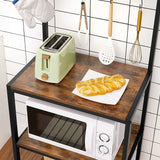 NNEDSZ Industrial Kitchen Baker's Rack Kitchen Unit with Storage Shelves Rustic Brown