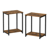 NNEDSZ Side Table Set of 2 Vintage Brown with Storage Shelf