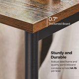 NNEDSZ Side Table Set of 2 Vintage Brown with Storage Shelf