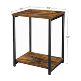 NNEDSZ Side Table Set of 2 Vintage Brown with Storage Shelf