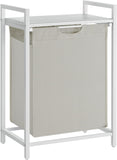 NNEDSZ Laundry Hamper with Shelf and Pull-Out Bag 65L White