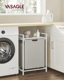 NNEDSZ Laundry Hamper with Shelf and Pull-Out Bag 65L White