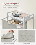 NNEDSZ Laundry Hamper with Shelf and Pull-Out Bag 65L White