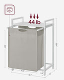 NNEDSZ Laundry Hamper with Shelf and Pull-Out Bag 65L White