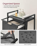 NNEDSZ Laundry Hamper with Shelf and Pull-Out Bag 65L Black and Gray